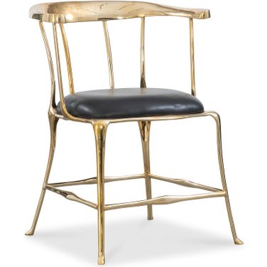 Bijou Accent Chair In Polished Brass and Black