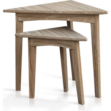 Bijou Triangular Nesting Table In Wheat