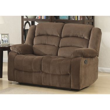Bill Contemporary Reclining Loveseat In Brown