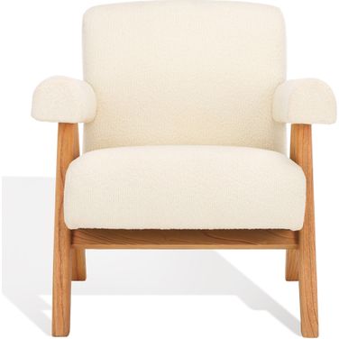 Billie Upholstered Accent Chair In Beige and Natural