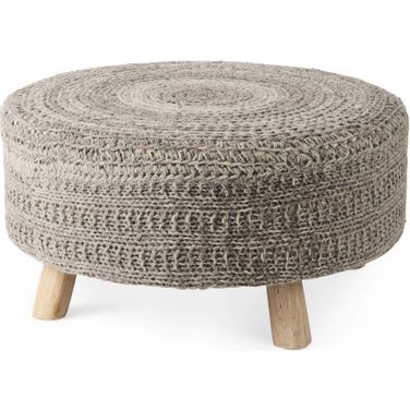 Bina Dark Gray 4 Legged Wool Stool