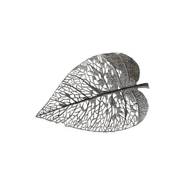 Birch Leaf Metal Large Wall Art In Silver