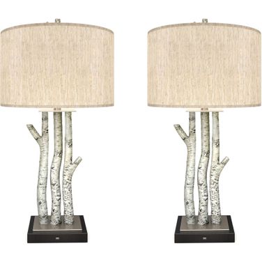 Birchwood Coastal Trio 29.5 Inch Table Lamps Set of 2 In White