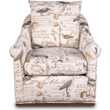 Birdscript Nailhead Trim Swivel Chair