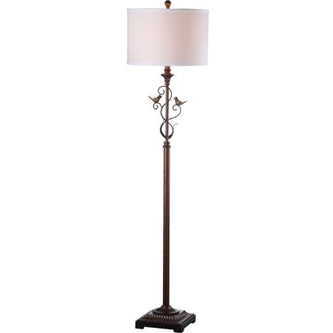 Birdsong Oil-Rubbed Bronze 61 Inch Floor Lamp with White Shade