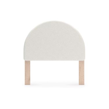 Birkmore Full Upholstered Panel Headboard In White and Tan