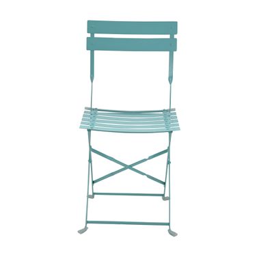 Bistro Folding Outdoor Chair Set of 2 In Teal