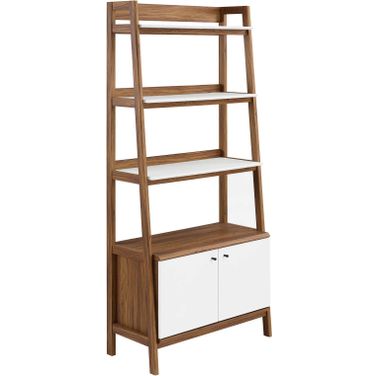 Bixby 33 Inch Bookshelf In Walnut White