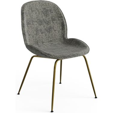 Biza Upholstered Fabric Side Chairs with Gold Finished Metal Legs Set of 2 In Charcoal Grey
