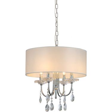 Bizet Collection Metal and Cystal Chandelier Lights In Clear and Chrome