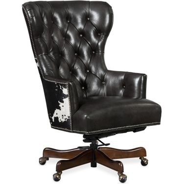 EC Black And White Swivel Tilt Chair