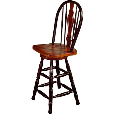 Black Cherry Selections Antique Black with Cherry Accents 24 Inch Keyhole Barstool