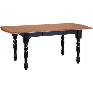 Black Cherry Selections Antique Black with Cherry Top Drop Leaf Extendable Dining Table