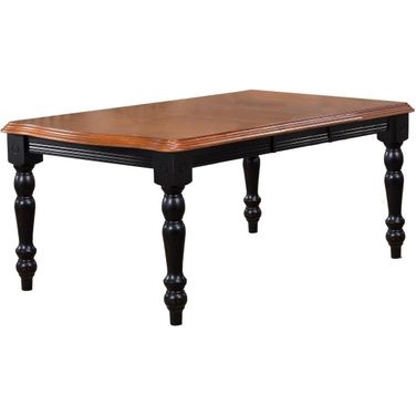 Black Cherry Selections Antique Black with Cherry Top Extendable Dining Table