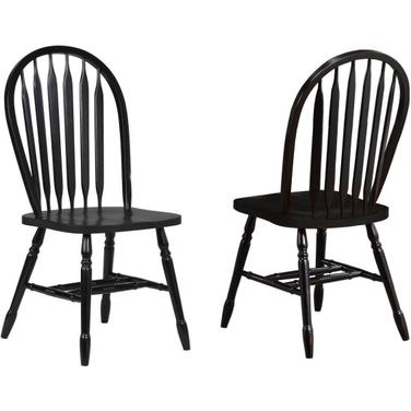 Black Cherry Selections Arrowback Dining Chair Set of 2 In Antique Black