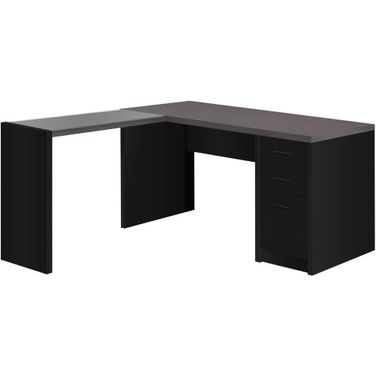 Black Computer Desk in Grey With Left Or Right Facing Corner