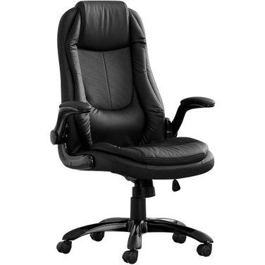 Black High Back Executive Office Chair In Leather Look I 7277
