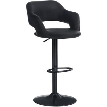 Black Metal Barstool With Hydraulic Lift