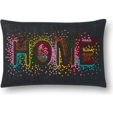 Loloi P0560 Black and Multi 13" x 21" Cover w/Down Pillow