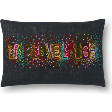 Loloi P0561 Black and Multi 13" x 21" Cover w/Down Pillow