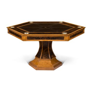 Blade Game Table In Brown and Brass