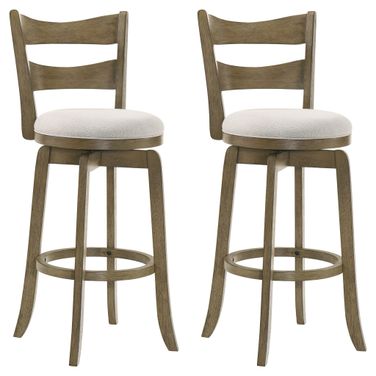Blair 30 Inch Bar Height Swivel Barstool Set of 2 In Cream and Putty Brown