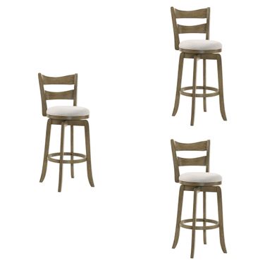 Blair 30 Inch Bar Height Swivel Barstool Set of 3 In Cream and Putty Brown