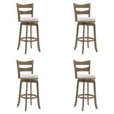 Blair 30 Inch Bar Height Swivel Barstool Set of 4 In Cream and Putty Brown