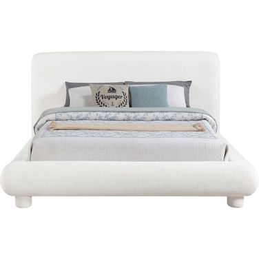 Blair Chenille Fabric Upholstered Full Bed In Cream
