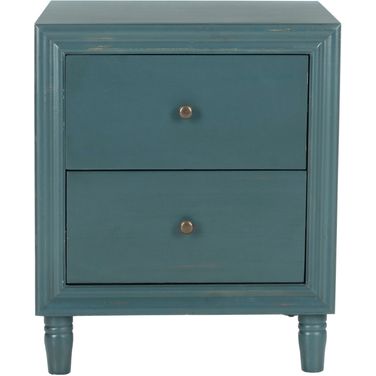 Blaise Steel Teal Accent Stand with 2 Storage Drawers