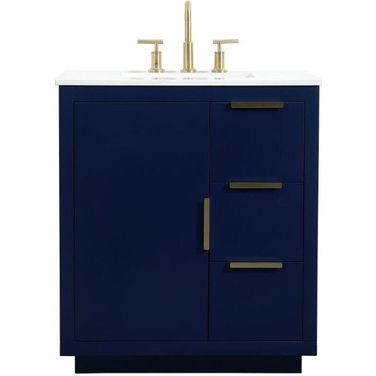 Blake 30 Inch Single Bathroom Vanity In Blue