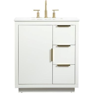 Blake 30 Inch Single Bathroom Vanity In White