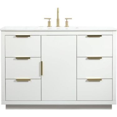 Blake 48 Inch Single Bathroom Vanity In White
