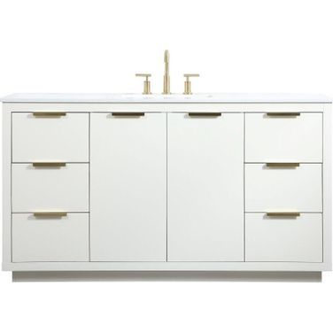 Blake 60 Inch Single Bathroom Vanity In White