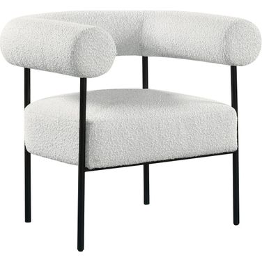 Blake Boucle Fabric Accent Chair In Cream