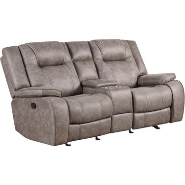Blake Reclining Console Loveseat In Taupe