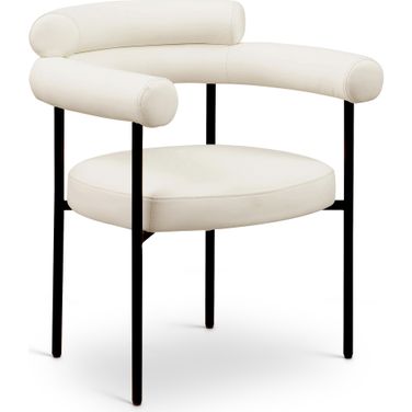 Blake Vegan Leather Dining Chair Set of 2 In Cream