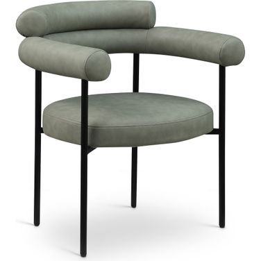 Blake Vegan Leather Dining Chair Set of 2 In Green