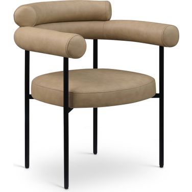 Blake Vegan Leather Dining Chair Set of 2 In Tan