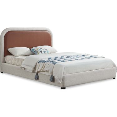 Blake Vegan Leather King Bed In Brown