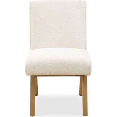 Blakely Armless Dining Chair In White and Brown