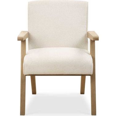 Blakely Dining Arm Chair In White and Brown