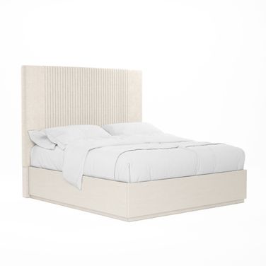 Blanc Queen Upholstered Panel Bed In White
