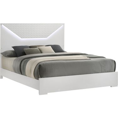 Blanca Queen Panel Bed In White