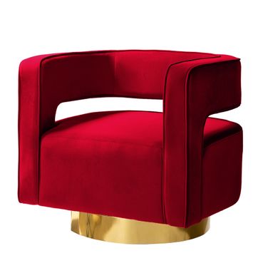 Blanca Swivel Barrel Chair In Red