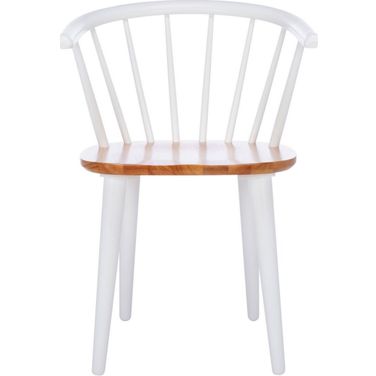 Blanchard 18 Inch Curved Spindle Side Chair in Natural and White Set of 2