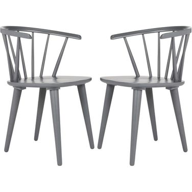 Blanchard Grey Curved Spindle Side Chair Set of 2