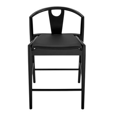 Blanche Counter Stool In Black Leatherette