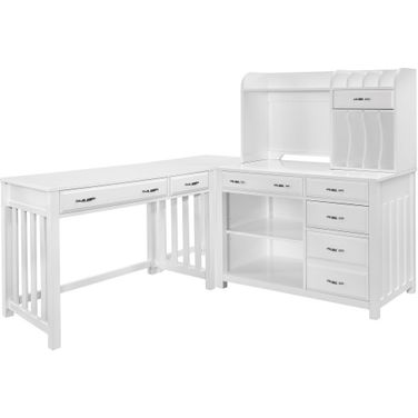 Blanche 4-Piece Corner Desk In White