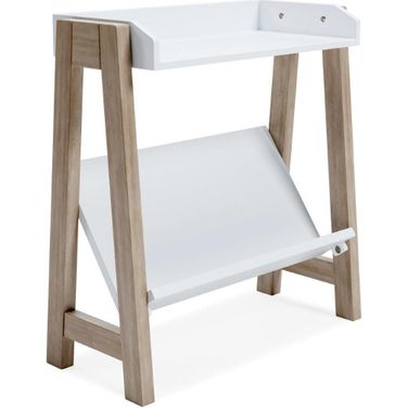 Blariden White and Tan Small Bookcase